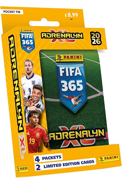 Panini FIFA 365 Adrenalyn XL 2026 Mini Tin, Pack of 4 - 26 Collectible Football Trading Cards (Assor