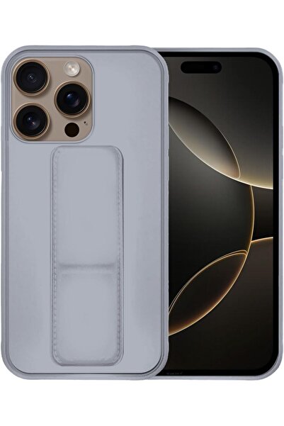 Margoun iPhone 16 Pro Case with Finger Grip and Magnetic Kickstand (Grey)