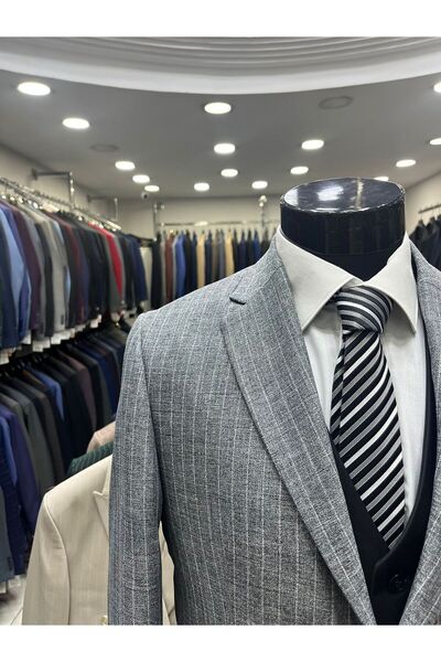 ENRICO MASAROTTI KOMBİNLİ ERKEK YELEKLİ TAKIM ELBİSE ( CEKET KARELI YADA ÇİZGİLİ YELEK PANTOLON DÜZ)