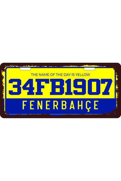 kirpi poster Fenerbahçe Sokak Tabelası Sarı Lacivert Retro Plaka Poster 11x24 cm