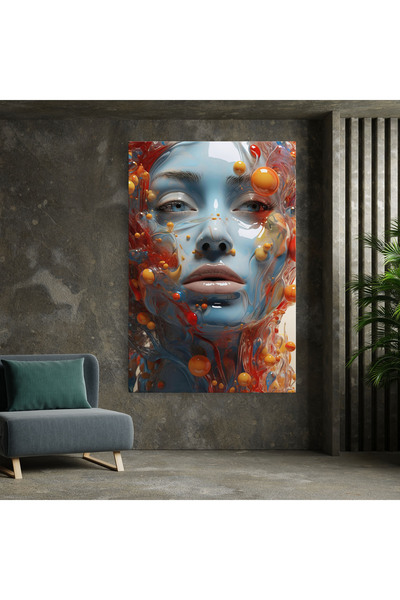 Arthub Canvas Painting, Bedroom And Living Room, Women, Pretty Blue Face