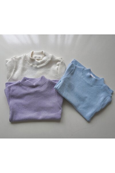 Palal Children's Knitwear Sweater Thin K Ribbed Knit 3-Piece Set Basic Comfortable Model Body Kids