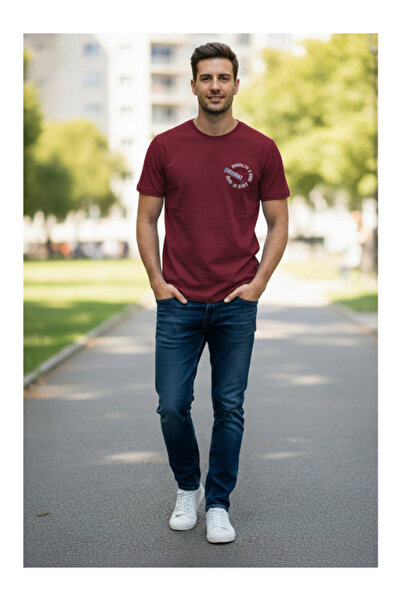 QUOS Ανδρικό μπλουζάκι με λαιμόκοψη με τύπωμα