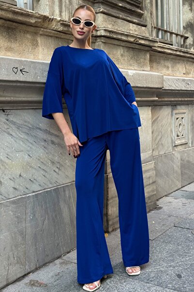 VAGGON Oversized Relaxed Fit Sweat and Double Pocket Pants Set