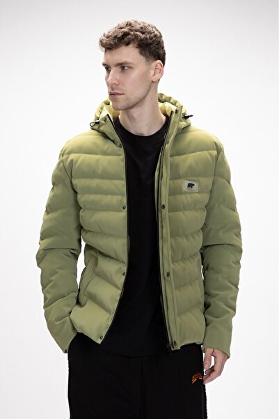 Bad Bear Barcelona Pale Green Puffer Hooded Men's Coat