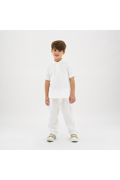 Panço T-ShirtwithCollarStitchingDetail