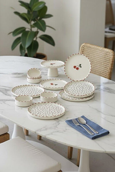 Kitchen Life Set de mic dejun Cherry Stackable - Farfurie de prezentare pentru mic dejun cu cireșe