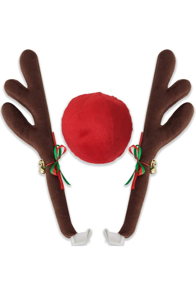 zola Set decoratiune pentru masina de Craciun, coarne de ren si nas, 12 x 43 cm