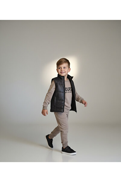 Donino 2 İplik Y set cu vestă Set de 3 piese pentru băieți