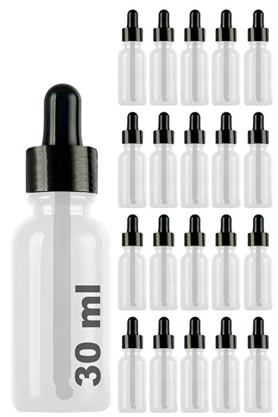 Afracam 30 ml Şeffaf Cam Damlalık Beyaz Serum Şişesi 30 Cc Metal Kapaklı Drop...
