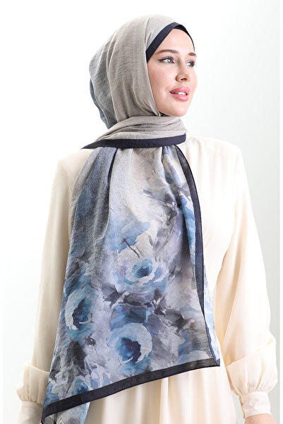 sefamerve Σάλι από φυσικές ίνες Karaca 82009-11 Navy Blue