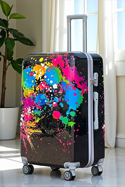 ZAAPPY Printed Splash Paint Hard Shell 4 Pcs Set (14/20/24/28 Inch) Lightweight Luggage