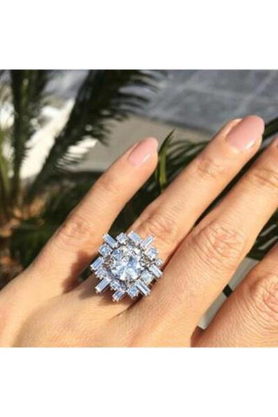 Pursehuit Inel argintiu, cu pietre de zirconiu, Acacia C6 - 6 (circumferință:...