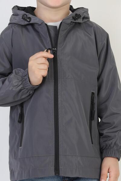 ASYAKİDS CLUB Boy's Hooded Pocket Lined Seasonal Raincoat