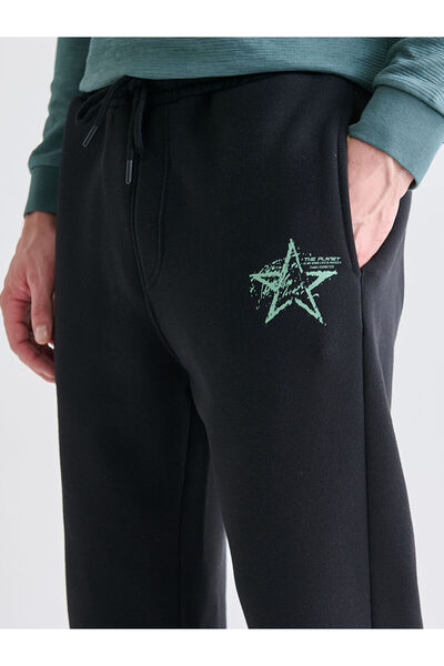 LC Waikiki Black Standard Fit Men's Thick Jogger Sweatpants