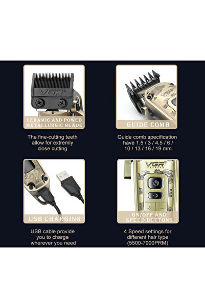 OEM Premium metal body hair clipper VGR V 005 LED display