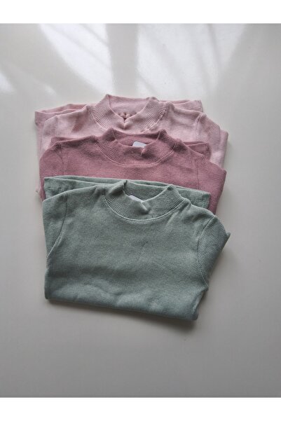 Palal Children's Knitwear Sweater Thin K Ribbed Knit 3-Piece Set Basic Comfortable Model Body Kids