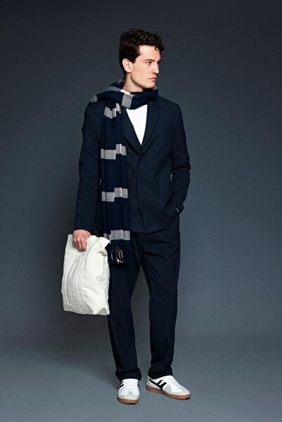 ablukaonline Men's belted Oversized suit navy blue