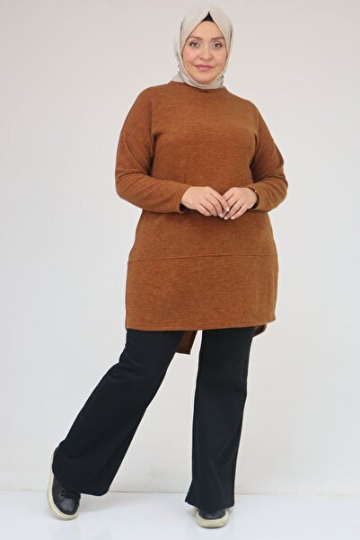 Eslina 58166 Plus Size Makas Mir Tunic - Tan