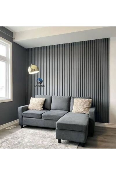 AGT AKYÜREK STORE LB 3771 MODEL SOFT TOUCH FIRTINA GRİ DEKOR PROFİL DUVAR KAPLAMA PANEL LAMBRİ