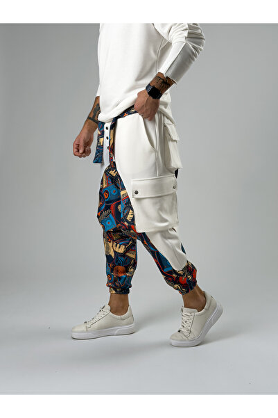 COCOPELLI Men's Garni Design Music Patterned Sports Baggy Pants Coc2564