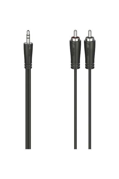 Hama Cablu audio de la mufă jack de 3,5 mm la 2x RCA, 0,75 m, negru