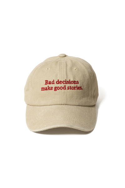 Nome Studio Kırmızı Nakışlı Bej Şapka Vintage Tarz Eskitme Pamuk Kumaş Üzerine Nakış Yazılı Şapka