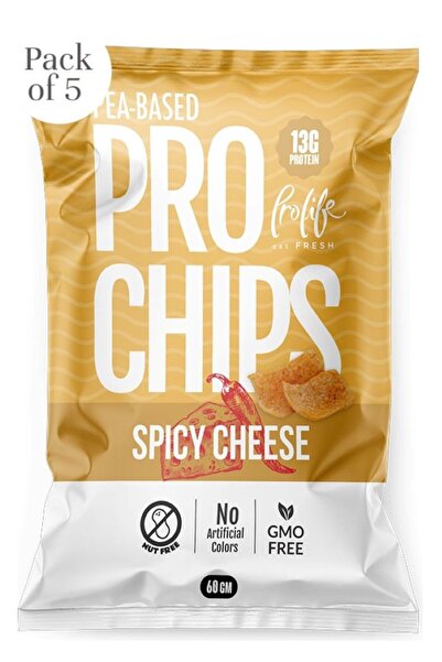 PROLİFE رقائق البطاطس بالجبنة الحارة 5 قطع 60 جرام لكل منها