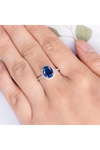 Pursehuit Inel argintiu cu zirconiu albastru, Noella C2 - 7 (circumferință: 54,5 mm)