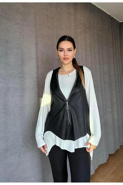 Seher Öztop Süveterli İkili Takım Beyaz