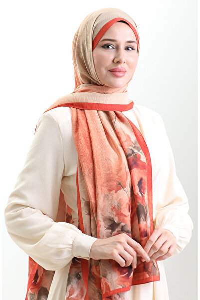 sefamerve Σάλι από φυσικές ίνες Karaca 82009-02 Πορτοκαλί