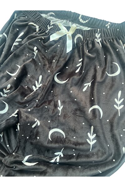 Pijamoni Πιτζάμα μεγάλου μεγέθους με βελούδινο σχέδιο και μανσέτες στα πόδια