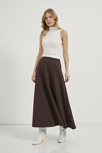 Arma Life Armalife 5024 suede zippered flared women's skirt