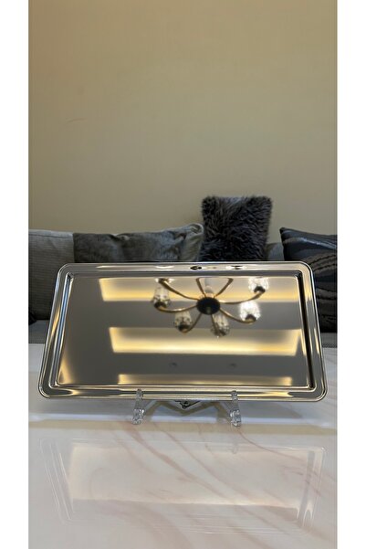 Palaces Single rectangular serving trays, 4 sizes, silver chrome