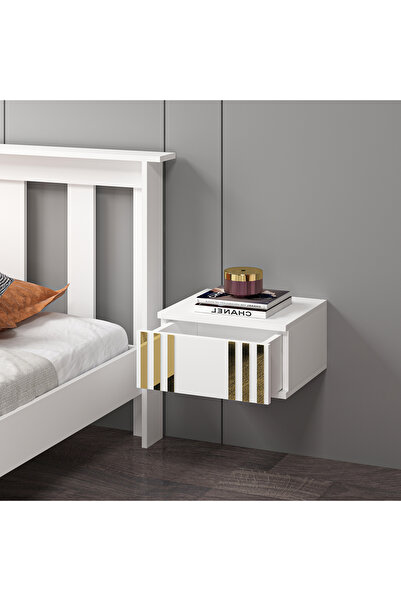 Ninnimo Mdf Beyaz Duvara Monte Komodin Raysız DMG1004