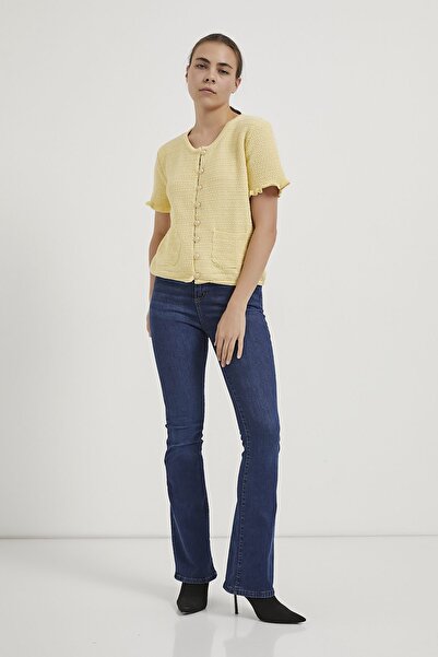 Arma Life Armalife 4919 Button Detail Short Sleeve Women's Cardigan