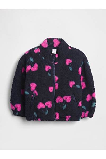 GAP Kız Bebek Lacivert Sherpa Fermuarlı Ceket