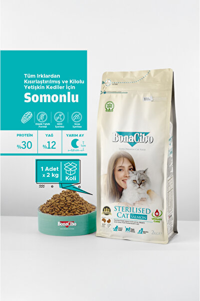 BonaCibo Adult Cat Sterilised Somonlu Kısırlaştırılmış Yetişkin Kedi Maması, ...