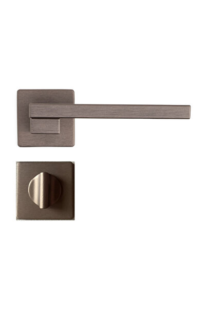 System Step Rozetli Kapı Kolu Koyu Bronz Saten Renk Wc Mandallı Rozet