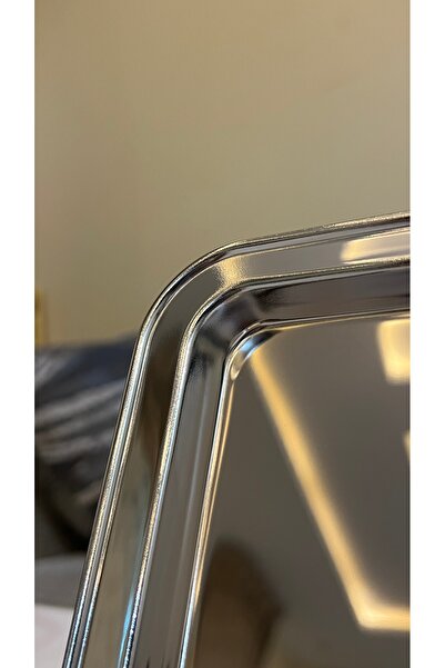 Palaces Single rectangular serving trays, 4 sizes, silver chrome