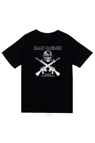 fame-stoned Iron Maiden - Metal - Music Band Printed Unisex 100% Cotton Black T-Shirt