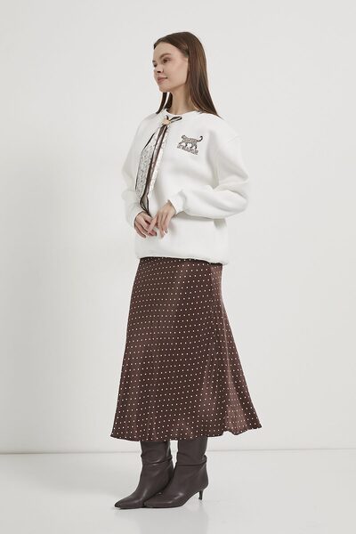 Arma Life Armalife 11009 Fularli Embroidered Oversize Women's Sweatshirt