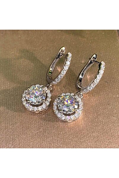 Pursehuit Silver-colored earrings with zirconia stones, Percy C19