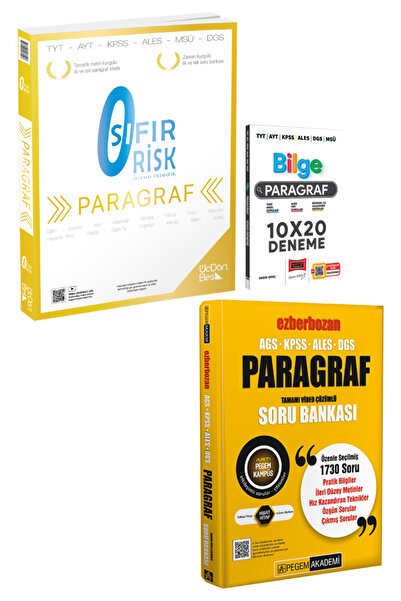 Pegem Akademi Yayıncılık Üç Dört Beş Yayıncılık TYT-AYT-KPSS-ALES-DGS Paragra...