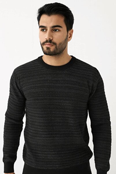 Markova Uzu Kollu Pamuk Karışımlı Rahat ve Sıcak Tutan Kumaşlı Regulear Kesim Bisiklet Yakalı Erkek Triko