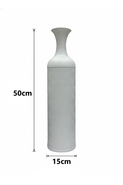 Noor High-quality vase set, white iron with elegant decoration, 15*50, 17*65, 20*85