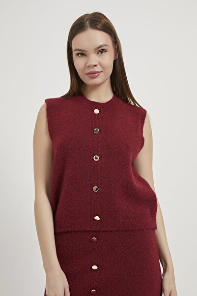 Arma Life Armalife 4982 gold button knit vest skirt women's set