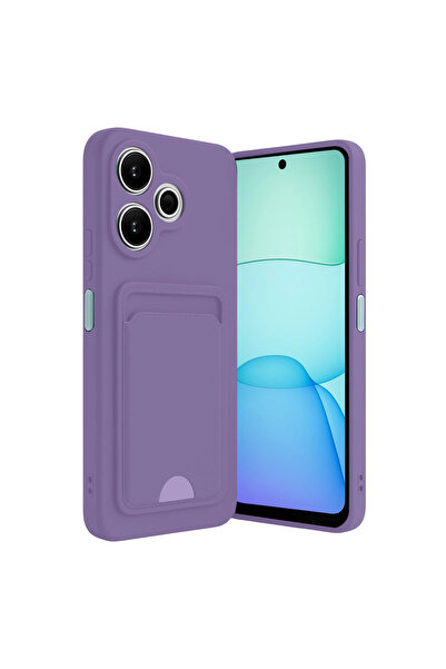 magicool حافظة هاتف Xiaomi Redmi 13 4G من السيليكون مع بطاقة عمل كلفن - أرجواني