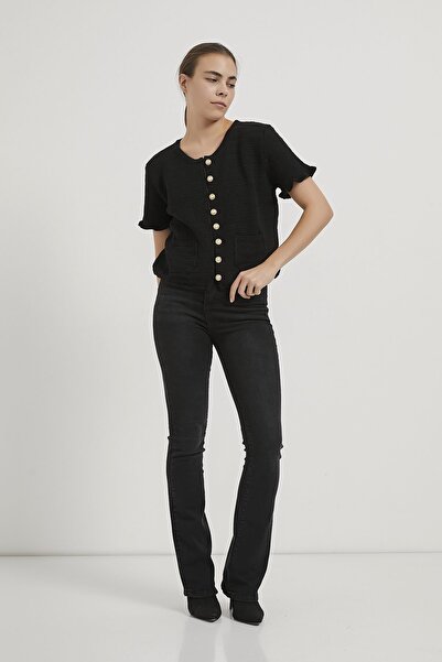 Arma Life Armalife 4919 Button Detail Short Sleeve Women's Cardigan