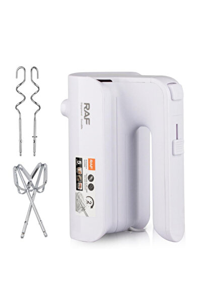LILY Electric hand mixer 800W 3 speed settings and 2 accessories for beating and kneading WHITE